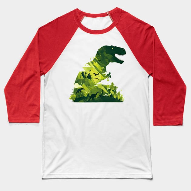 t rex Baseball T-Shirt by Stephanie Francoeur Art